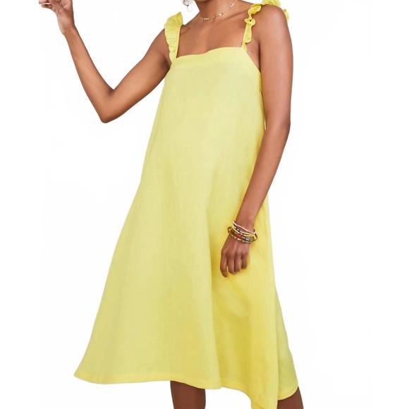 NEW HATCH maternity the cate dress in limelight yellow - Picture 1 of 2